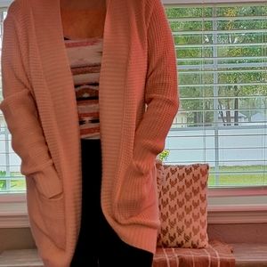 Women's Zesica M Pink Knit Long Cadigan 💓